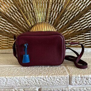 J. Crew Leather Crossbody in Burgundy